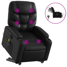 vidaXL elektromos fekete műbőr felállást segítő dönthető masszázsfotel (3204679) masszázsfotel