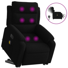 vidaXL elektromos felállást segítő fekete bársony masszázsfotel (3205131) masszázsfotel
