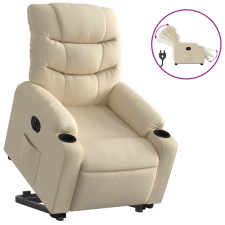vidaXL elektromos felállást segítő krémszínű szövet dönthető fotel (3206671) bútor