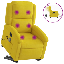 vidaXL elektromos felállást segítő sárga bársony masszázsfotel (3204340) masszázsfotel