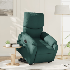 vidaXL elektromos felállást segítő sötétzöld szövet dönthető fotel bútor