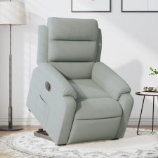 vidaXL elektromos felállást segítő világosszürke bársony fotel bútor