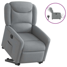 vidaXL elektromos felállást segítő világosszürke szövet dönthető fotel bútor