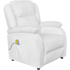 vidaXL Elektromos műbőr masszázsfotel / TV fotel fehér masszázsfotel
