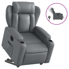 vidaXL elektromos szürke műbőr felállást segítő dönthető fotel (3204561) bútor