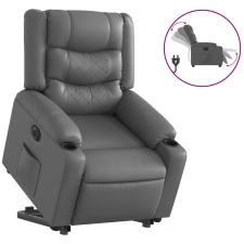 vidaXL elektromos szürke műbőr felállást segítő dönthető fotel (3206562) bútor