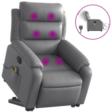 vidaXL elektromos szürke műbőr felállást segítő dönthető masszázsfotel (3205066) masszázsfotel