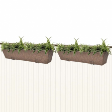 vidaXL Erkélyi Trapéz Rattan Cserép Szett 80 cm 2db. Barna kerti dekoráció