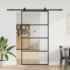 vidaXL ESG üveg-alumínium tolóajtó fémszerelvény-szettel 102,5x205 cm (3332879) nyílászáró
