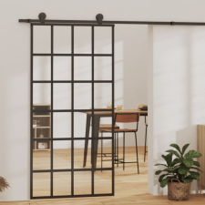vidaXL Esg üveg és alumínium tolóajtó fémszerelvény-szettel 102x205 cm nyílászáró