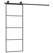 vidaXL ESG üveg és alumínium tolóajtó fémszerelvény-szettel 76x205 cm (3152146) nyílászáró