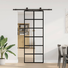 vidaXL ESG üveg és alumínium tolóajtó fémszerelvény-szettel 76x205 cm (3332839) nyílászáró