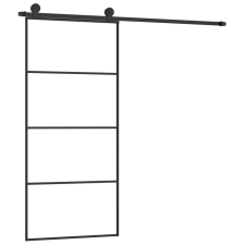 vidaXL ESG üveg és alumínium tolóajtó fémszerelvény-szettel 90x205 cm (3152148) nyílászáró