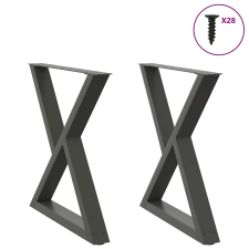 vidaXL Étkezőasztal lábak 2 db Antracit 80x(72-73,3) cm Acél bútor