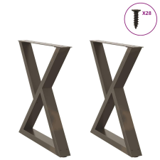 vidaXL étkezőasztal lábak 2 db Natúr acél 70x(72-73,3) cm acél bútor