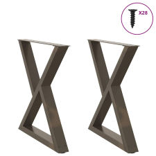 vidaXL étkezőasztal lábak 2 db Natúr acél 80x(72-73,3) cm acél bútor
