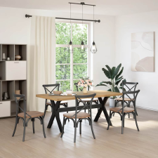 vidaXL Étkezőasztal NOAIN X alakú lábak 180x90x75 cm tömör fa fenyőfa (4100046) bútor