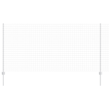 vidaXL Euro Kerítés 10 db U Oszloppal Ezüst 1,2x10 m Acél (3336148) építőanyag