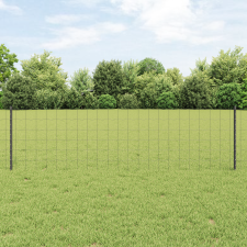 vidaXL Euro kerítés 11 U oszloppal Szürke 0.6x25 m Acél építőanyag