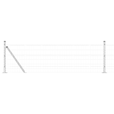 vidaXL Euro Kerítés 13 Flancos Oszloppal 0.6x25 m Horganyzott Acélból (3351029) építőanyag