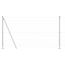 vidaXL Euro Kerítés 13 Flangás Oszlopokkal 1.2x25 m Horganyzott Acél (3351063) építőanyag