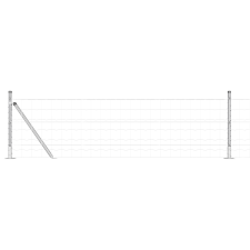 vidaXL Euro Kerítés 13 Flanged Oszloppal 0.4x25 m Horganyzott Acél (3351038) építőanyag