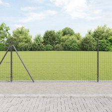 vidaXL Euro Kerítés 13 Furatos Oszloppal 0.8x25 m Horganyzott Acél építőanyag