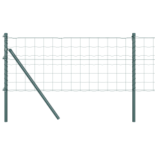 vidaXL Euro kerítés 13 oszloppal 0.6x50 m galvanizált acél zöld (3350345) építőanyag