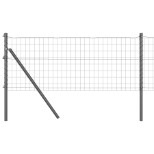 vidaXL Euro Kerítés 13 Poszttal 0.4x25 m Galvanizált Acél Szürke (3350406) építőanyag