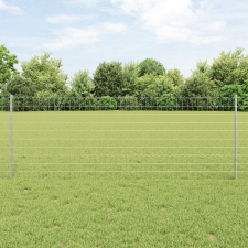 vidaXL Euro Kerítés 5 U Oszloppal Ezüst 0,8x10 m Acél építőanyag