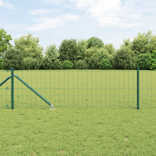 vidaXL Euro kerítés 7 cölöppel 0.8x10 m Galvanizált acél Zöld építőanyag