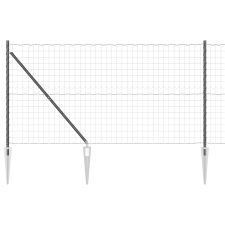 vidaXL Euro Kerítés 7 Cölöpposzttal 1.4x10 m Horganyzott Acél Szürke (3350706) építőanyag