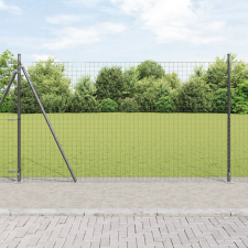 vidaXL Euro Kerítés 7 Flangált Oszloppal 1.6x10 m Horganyzott Acél építőanyag