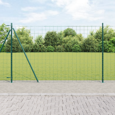 vidaXL Euro Kerítés 7 Flangás Oszlopal 1.4x10 m Horganyzott Acél építőanyag