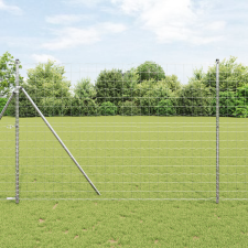 vidaXL Euro Kerítés 7 Oszloppal 1.5x10 m Horganyzott Acél építőanyag