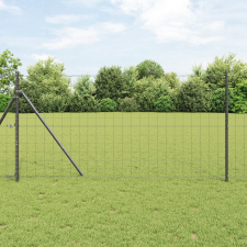 vidaXL Euro Kerítés Szürke 1.4x10 m Acél építőanyag