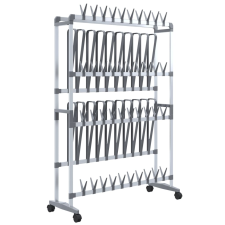 vidaXL ezüst cipőtartó kerekekkel 89 x 27 x 120 cm (344370) bútor