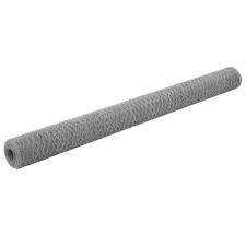 vidaXL ezüst horganyzott acél drótháló, hatszögletű szemek, 25x1,5 m kerti dekoráció