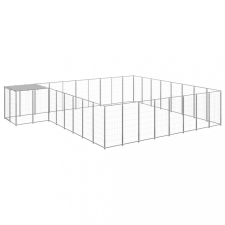 vidaXL ezüstszínű acél kutyakennel 20,57 m² szállítóbox, fekhely kutyáknak