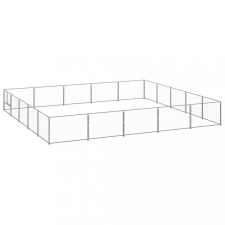 vidaXL ezüstszínű acél kutyakennel 25 m² szállítóbox, fekhely kutyáknak