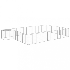 vidaXL ezüstszínű acél kutyakennel 30,25 m² szállítóbox, fekhely kutyáknak