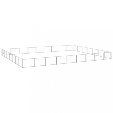 vidaXL Ezüstszínű acél kutyakennel 63 m² szállítóbox, fekhely kutyáknak