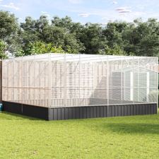 vidaXL ezüstszínű acél madárház 418 x 414 x 212 cm madár kalitka