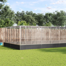 vidaXL ezüstszínű acél madárház bővítménnyel 832x414x212 cm madár kalitka