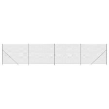 vidaXL ezüstszínű drótkerítés illesztőperemmel 1,6 x 10 m (154036) építőanyag