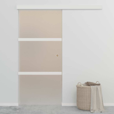 vidaXL ezüstszínű ESG üveg és alumínium tolóajtó 90 x 212 cm nyílászáró