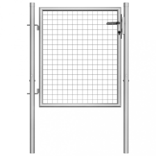 vidaXL Ezüstszínű horganyzott acél kertkapu 105 x 125 cm kerti dekoráció