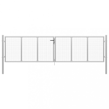 vidaXL Ezüstszínű horganyzott acél kertkapu 415 x 175 cm kerti dekoráció