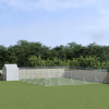 vidaXL ezüstszínű horganyzott acél kutyakennel tetővel 12x12x2,5 m