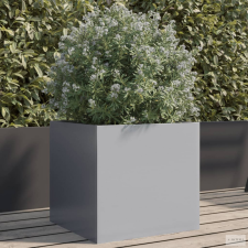 vidaXL Ezüstszínű horganyzott acél növénytartó 42x40x39 cm kerti tárolás